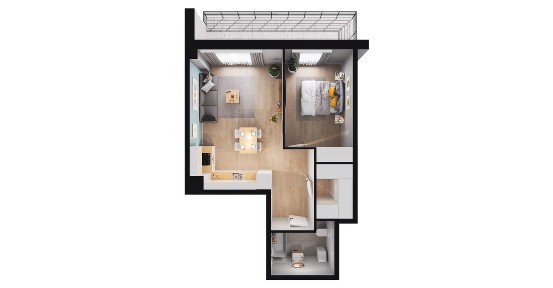 2-pokojowe mieszkanie 46m2 + balkon