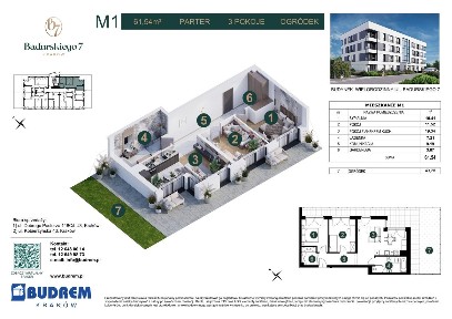 3-pokojowe mieszkanie 61m2 + ogródek