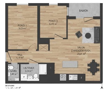 3 pokoje w wyjątkowej lokalizacji | garderoba | osiedle zamknięte