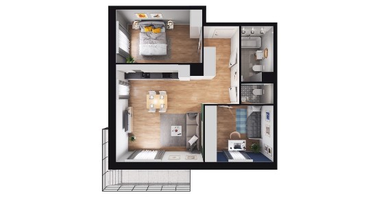 3-pokojowe mieszkanie 57m2 + balkon Bezpośrednio