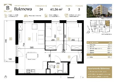 Apartamenty Balonowa | mieszkanie 3-pok. | 24