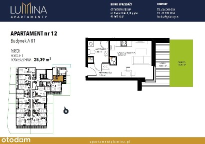 Kawalerka 25,39m2 | ogród | Lumina - standard premium