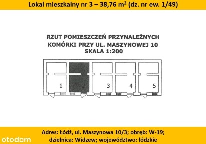 Lokal mieszkalny nr 3 - Łódź, ul. Maszynowa 10, dzielnica Widzew.