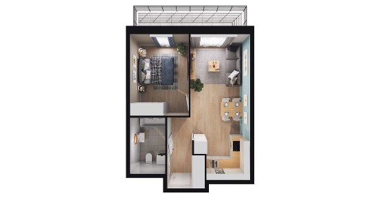 2-pokojowe mieszkanie 38m2 + taras Bez Prowizji