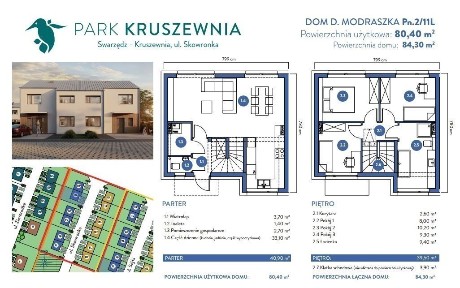 Dom 80,40m2 z własnym ogrodem i miejscami postojowymi