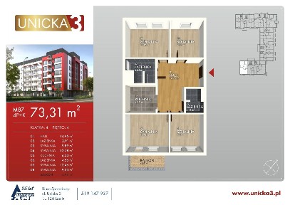 4-pokojowe mieszkanie 73m2 + balkon