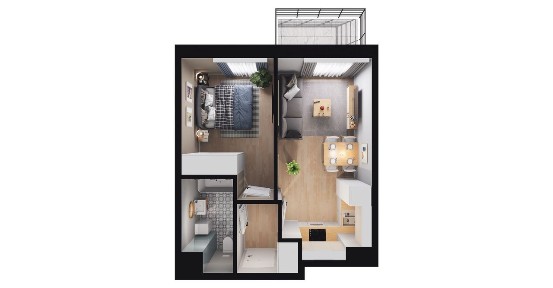 2-pokojowe mieszkanie 32m2 + balkon Bezpośrednio