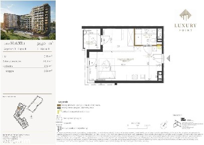 1-pokojowe mieszkanie 34m2 + loggia Bezpośrednio