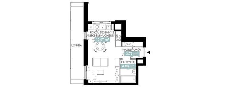 1-pokojowe mieszkanie 27m2 + loggia Bez Prowizji