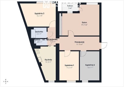 Duże, przestronne mieszkanie w centrum - 90,8 m2