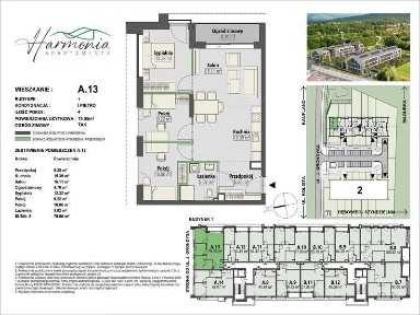 Apartament A.13 BUD.NR. 2 - 79,05MKW/ 1 PIĘTRO/ 4 POKOJE/ OGRÓD ZIMOWY