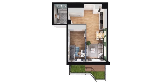 1-pokojowe mieszkanie 38m2 + ogródek Bez Prowizji