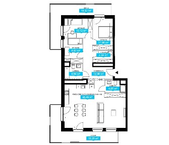 Apartament z dwoma dużymi loggiami, 11 piętro, piękny widok!