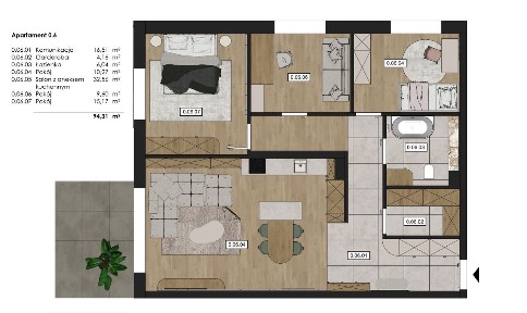 Apartament 4-pokojowy z ogródkiem na zachód | 0.6