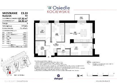 4-pokojowe mieszkanie 64m2 + balkon Bezpośrednio