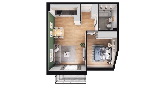 2-pokojowe mieszkanie 38m2 + balkon Bez Prowizji