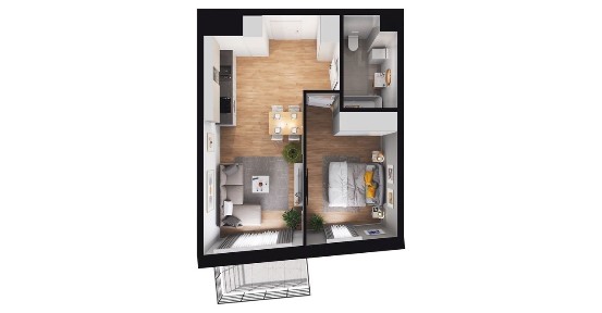 2-pokojowe mieszkanie 40m2 + balkon