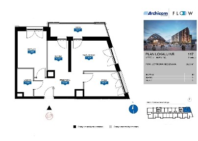 3 pokoje 58 m² | Flow Archicom | 300 m od Łodzi Fabrycznej