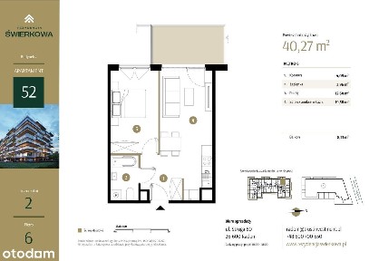 2-pokojowe mieszkanie 40m2 + balkon