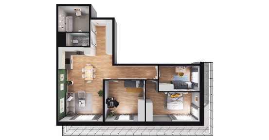 4-pokojowe mieszkanie 90m2 + 2 balkony