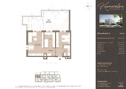 3-pokojowe mieszkanie 48,93 m2 + balkon
