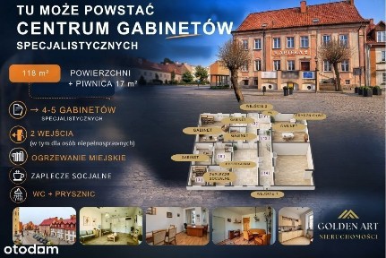 Lokal na gabinety medyczne, 118 m², centrum Nowego Stawu