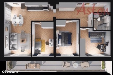 Gotowe 74m ² z tarasem, pośród zieleni