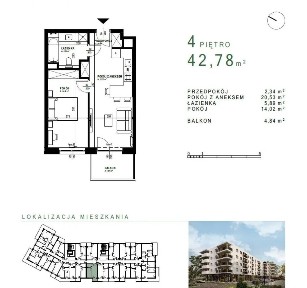 2 pok. w nowej inwestycji na Węglinie,43m2,II kw 2