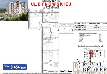 Mieszkanie os. Projektant ul. Dynowska 67.86m2