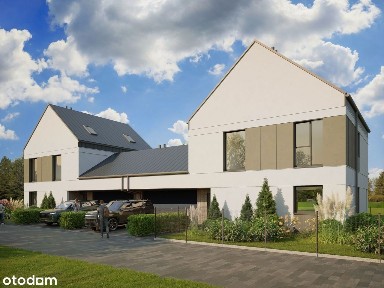 Nowoczesny dom z garażem 2-stanowiskowym i dużym ogrodem Lipków Garden