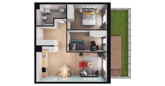 3-pokojowe mieszkanie 58m2 + balkon Bez Prowizji