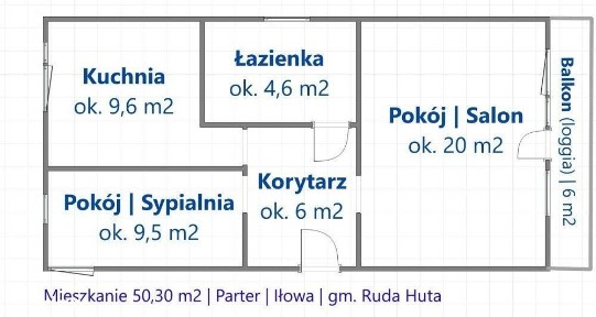 Mieszkanie 50 m2 | parter | bezczynszowe | Iłowa