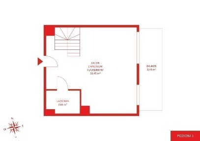 Orunia Górna - 3 pokoje 62,8m2
