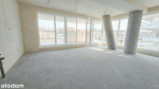 Apartament na Wyspie, szeroka loggia od wody- Waterfront, Heyki 4 pok.