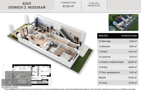 Nowoczesne mieszkania o pow. 67,5m² z wyjściem na