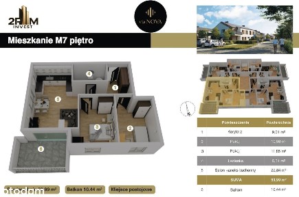 3 pok. + ogródek 115,32 m²|54,78 m² | Miejsce parkingowe |0%prowizji