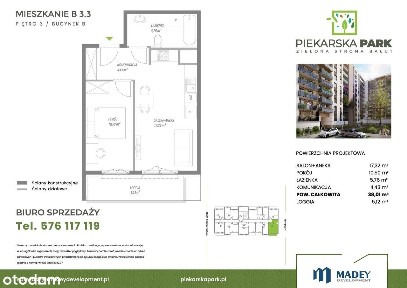 2-pokojowe mieszkanie 37m2 + loggia Bezpośrednio