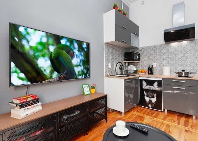 2 pokoje, kawalerka z osobną sypialnią, Smart TV 55