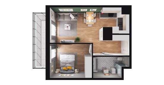 2-pokojowe mieszkanie 43m2 + loggia Bez Prowizji