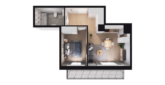 2-pokojowe mieszkanie 40m2 + balkon Bezpośrednio