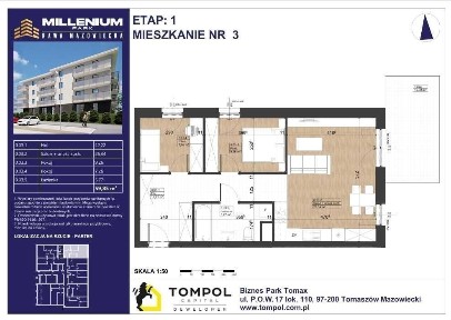 Nowe mieszkanie | Millenium Park RAWA MAZOWIECKA | 59,85m2 | Taras 12,38 m2 + własny ogródek | Parter
