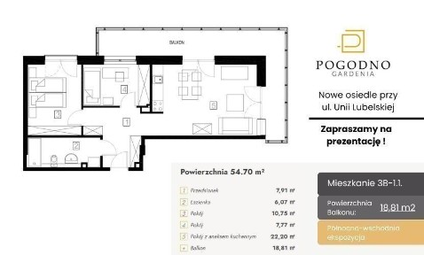 3-pokojowe mieszkanie przy Unii Lubelskiej | Gardenia Pogodno