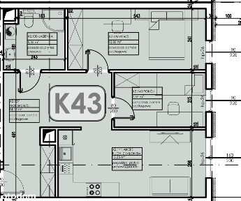 Mieszkanie 55,22 m2 - 3 pokoje - garaż
