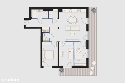 Apartament z tarasem | 88 m² | Bronowice