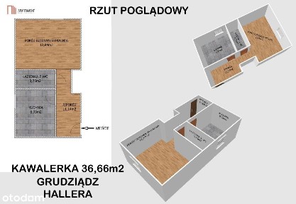 * Ustawna kawalerka 36,7m2 z dużą kuchnią