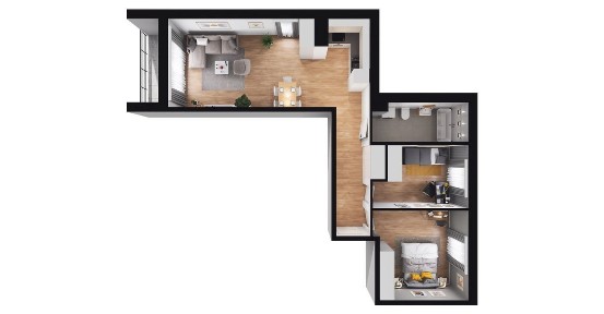 3-pokojowe mieszkanie 64m2 + loggia Bezpośrednio