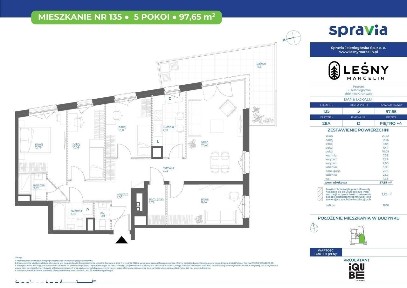 5-pokojowe mieszkanie 97m2 + balkon Bezpośrednio