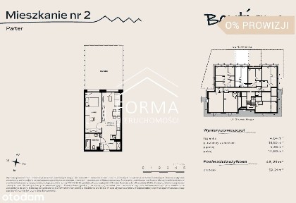 Niemcz 43 M2, 2 Pokoje, Własny OGRÓD
