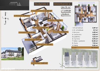 Nowość NA Słocinie ! 65 m2 / 3 pokoje z garderobą