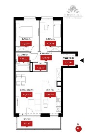 Mieszkanie 64,48m2, 3 pokoje, balkon, ogrzewanie M